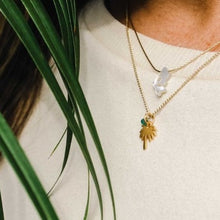 Load image into Gallery viewer, Palm Tree Charm & Green Onyx Necklace