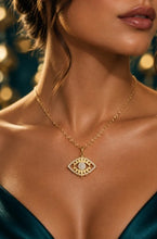 Load image into Gallery viewer, Golden Radiant Evil Eye Necklace
