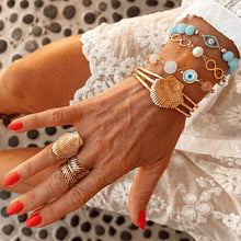 Load image into Gallery viewer, Glow Blue Evil Eye elastic Bracelet
