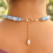 Load image into Gallery viewer, Blue Opal Heishi Choker
