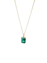 Load image into Gallery viewer, Gold Green Light Emerald Necklace

