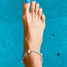Load image into Gallery viewer, Seascape Larimar &amp; Shells Anklet
