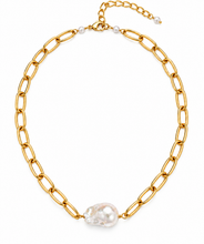 Load image into Gallery viewer, Baroque Pearl Gold-Plated Link Choker
