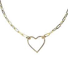 Load image into Gallery viewer, Gold HEART and link chain Necklace
