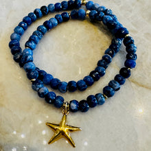 Load image into Gallery viewer, Blue Sodalite Rondelles &amp; Starfish Charm DUO
