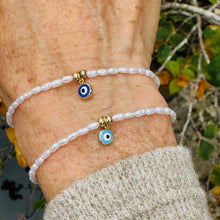 Load image into Gallery viewer, Karma Tiny Eye &amp; Pearl Bracelet
