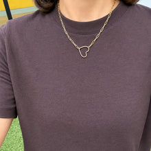 Load image into Gallery viewer, Gold HEART and link chain Necklace
