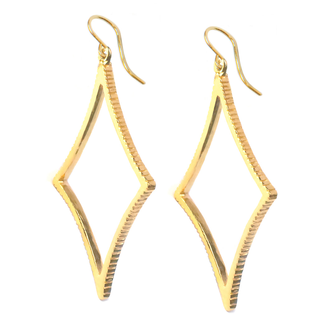 Four-Star Diamond Hoop Earrings