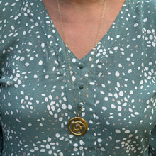 Load image into Gallery viewer, Maya Golden Swirl Long Necklace
