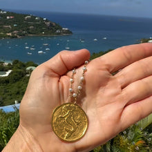 Load image into Gallery viewer, Mermaid Coin &amp; Pearl Rosary Chain
