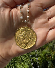 Load image into Gallery viewer, Mermaid Coin &amp; Pearl Rosary Chain
