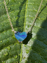 Load image into Gallery viewer, Australian Opal Tiny Blue Heart Necklace
