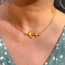 Load image into Gallery viewer, Gold Anchor &amp; Paperclip chain Necklace
