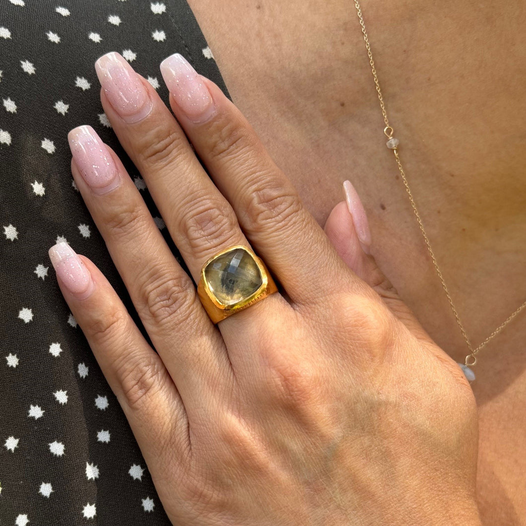 Smokey Quartz Statement Ring