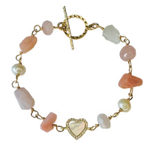 Load image into Gallery viewer, Shades of Pink HEART Toggle Bracelet
