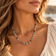 Load image into Gallery viewer, Calming Blue Opal Gemstone Necklace
