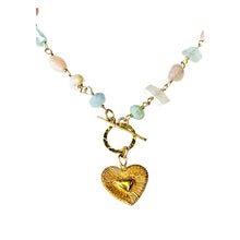 Load image into Gallery viewer, Sweet Pastels Golden Heart Toggle Necklace
