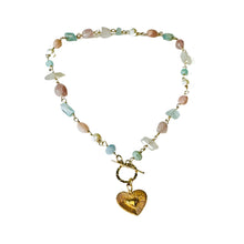 Load image into Gallery viewer, Sweet Pastels Golden Heart Toggle Necklace

