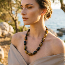 Load image into Gallery viewer, Golden Ember Tiger Eye Statement Necklace
