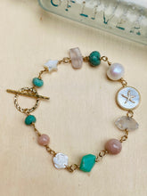 Load image into Gallery viewer, Star Light Pink n Green Toggle Bracelet

