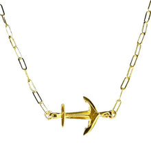 Load image into Gallery viewer, Gold Anchor &amp; Paperclip chain Necklace

