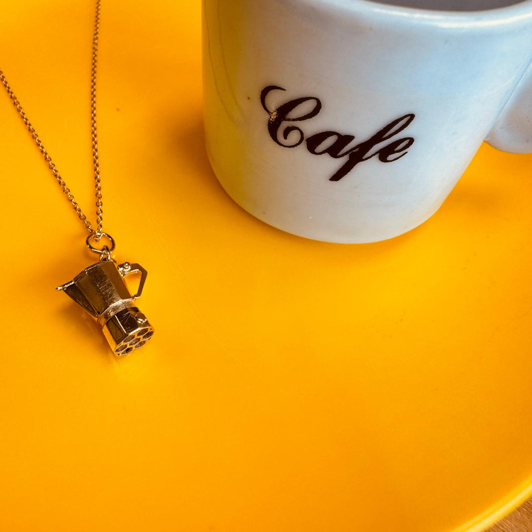 14KT gold Italian Moka Espresso Maker Charm