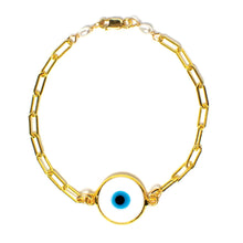 Load image into Gallery viewer, White Protective Evil Eye Bracelet
