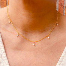 Load image into Gallery viewer, 14KT GOLD Dangly Pearls choker
