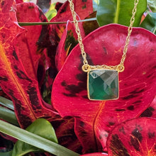 Load image into Gallery viewer, Lush Green square stone Necklace
