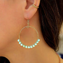 Load image into Gallery viewer, Peruvian Opal Hoops - 14kt Gold filled
