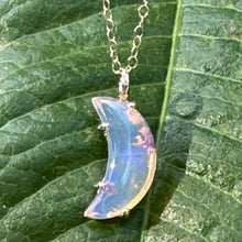 Load image into Gallery viewer, Purple Crescent Moon Opal Necklace
