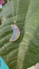 Load and play video in Gallery viewer, Purple Crescent Moon Opal Necklace
