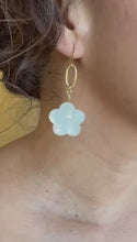 Load and play video in Gallery viewer, Mother of Pearl Flower Earrings

