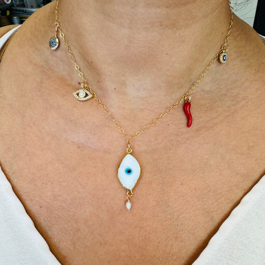 “All Eyes On Me” Protective Charms Necklace
