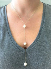 Load image into Gallery viewer, Triple Pearl &quot;Y&quot; Necklace
