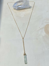 Load image into Gallery viewer, Blue Aquamarine Crystal &quot;Y&#39; Necklace
