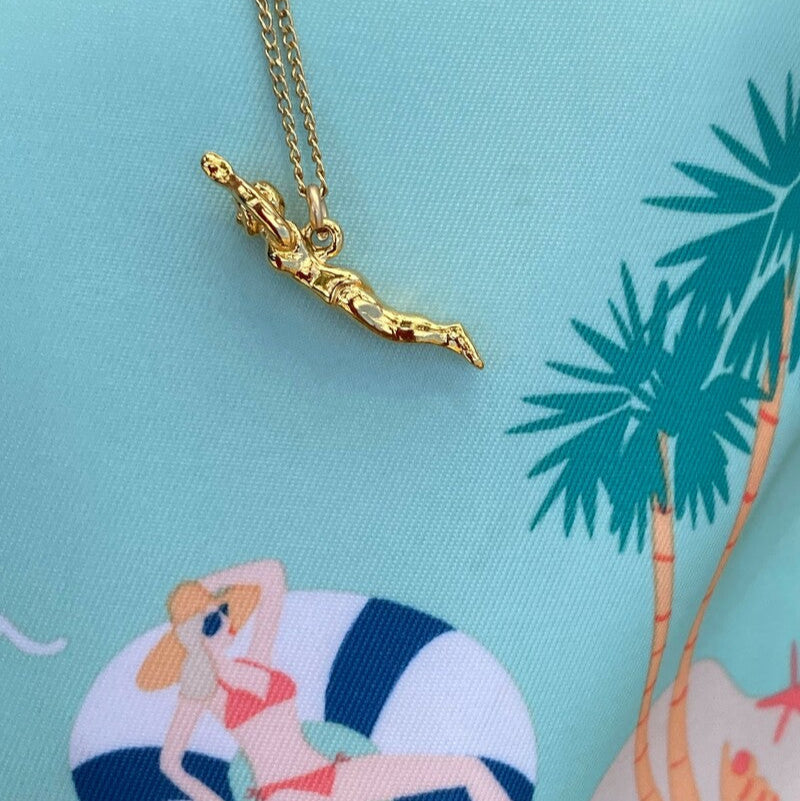Swimmer charm Necklace