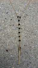 Load image into Gallery viewer, Gold needle with Black Spinal Rosary chain Necklace

