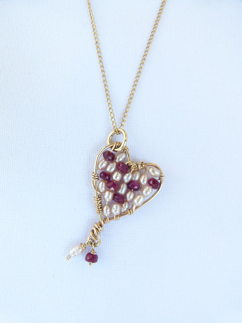 Sweet Love Heart Mosaic Necklace