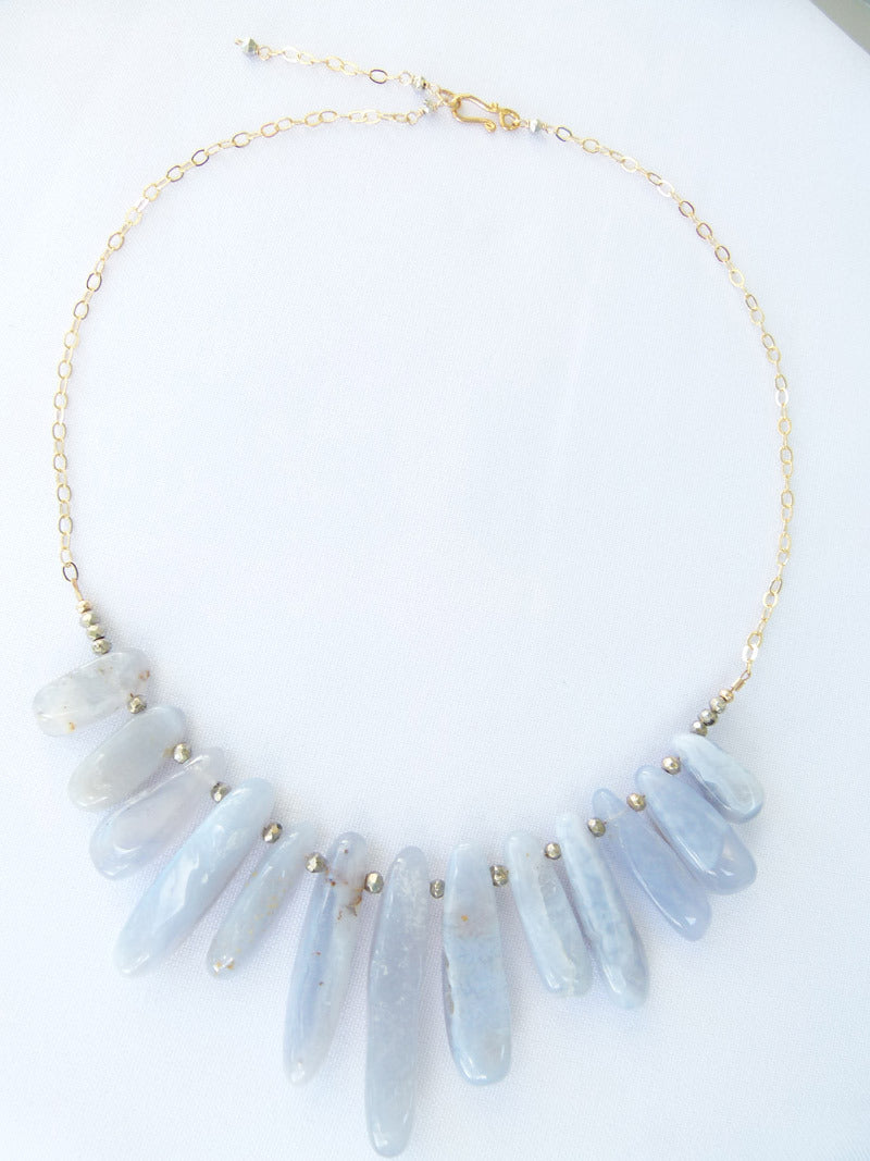 Blue Lace Agate Tribal Necklace