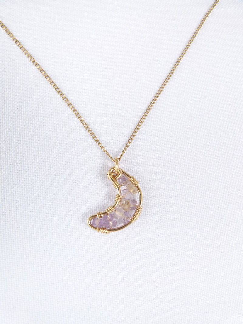 Tiny Moon Necklace - 14kt Gold filled
