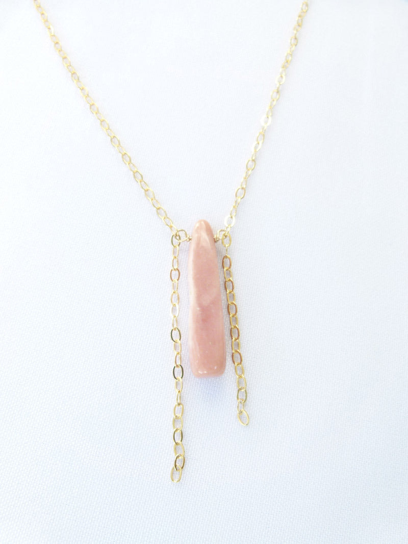Single Pink Chalcedony Necklace