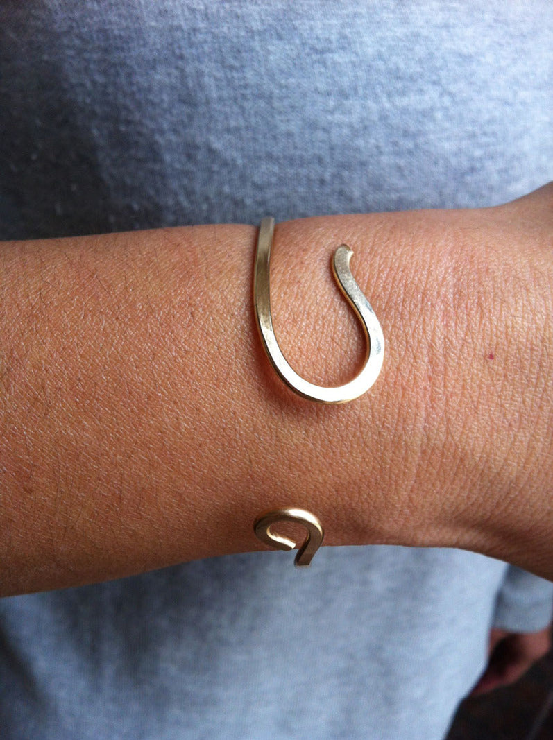 Hand formed 14kt Gold filled Hook bracelet