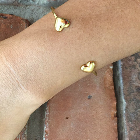 Heart cuff Bracelet - Double