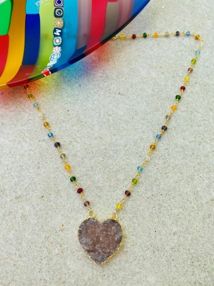 Big Heart Rainbow Necklace
