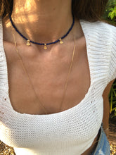 Load image into Gallery viewer, Tiny Lapis Evil Eye Choker Necklace
