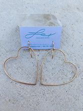 Load image into Gallery viewer, Handmade 14kt Gold filled Heart Earrings
