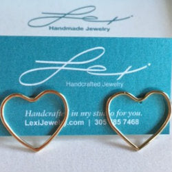 Heart shaped Handmade Earrings - 14kt Gold filled