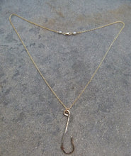 Load image into Gallery viewer, Hand formed 14kt Gold filled Hook Necklace

