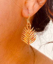 Load image into Gallery viewer, Mini Palm Frond Leaf Earrings
